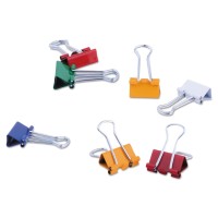 Universal UNV31028 Binder Clips with Storage Tub Small Assorted Multicolor
